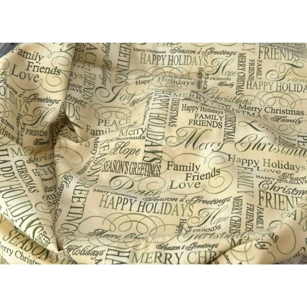 Season's Greetings Holiday Sentiments Cotton Quilting Fabric 35